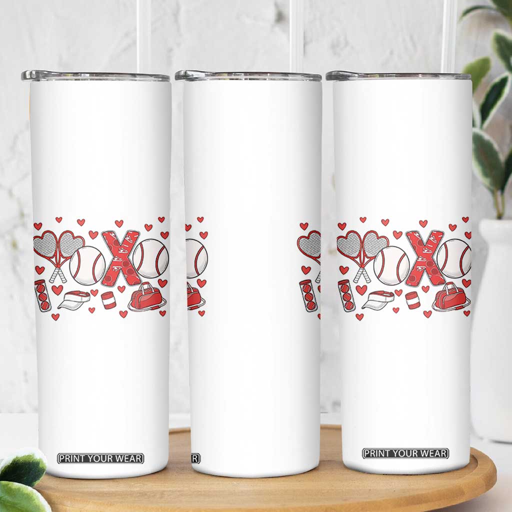 Cute XOXO Tennis Player Skinny Tumbler Valentines Tennis Gift TS12 Print Your Wear