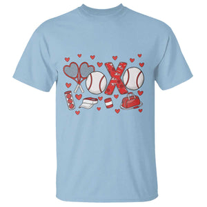 Cute XOXO Tennis Player T Shirt Valentines Tennis Gift TS12 Light Blue Print Your Wear