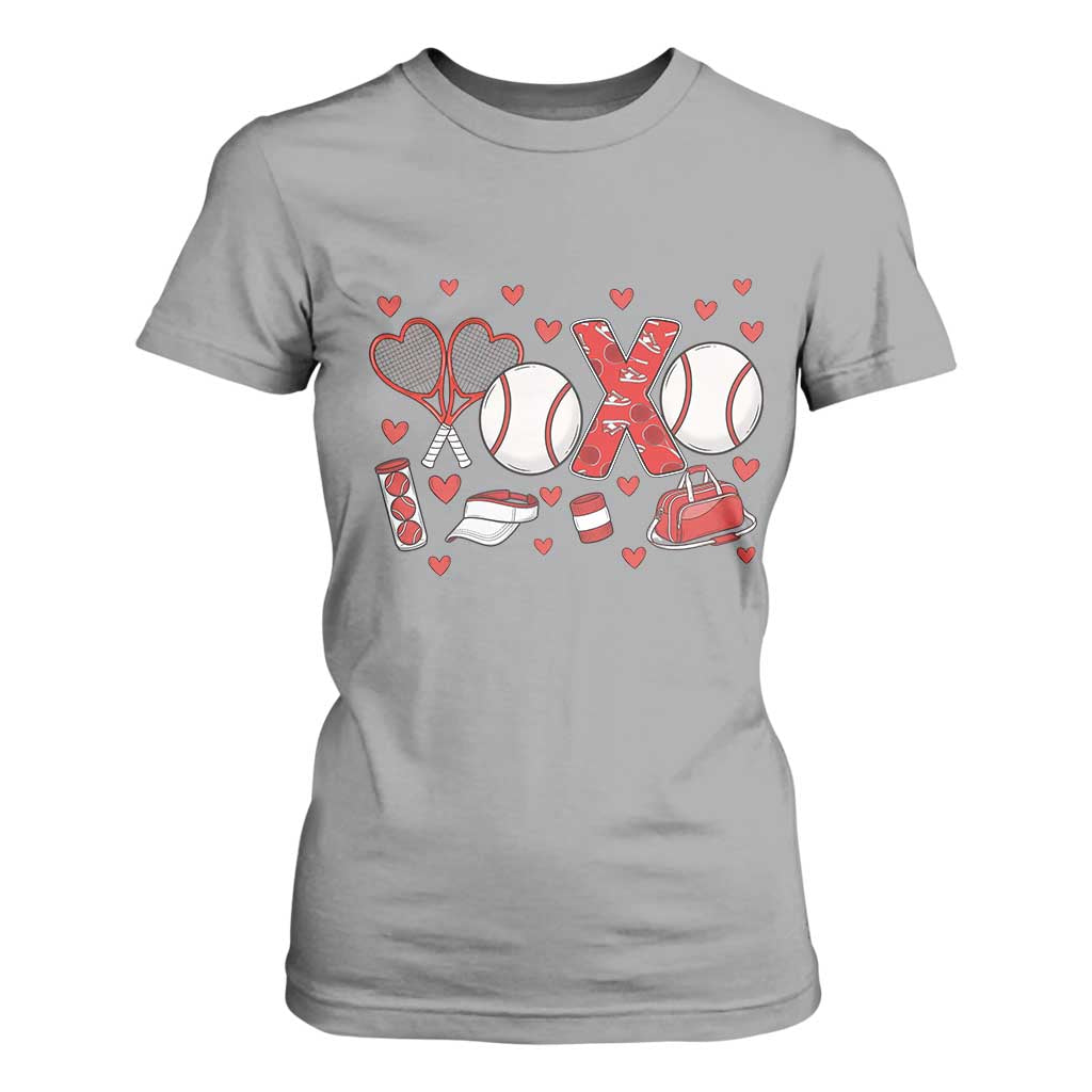 Cute XOXO Tennis Player T Shirt For Women Valentines Tennis Gift TS12 Sport Gray Print Your Wear