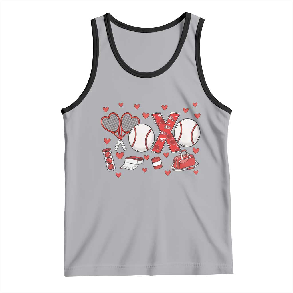 Cute XOXO Tennis Player Tank Top Valentines Tennis Gift TS12 Athletic Heather Black Print Your Wear