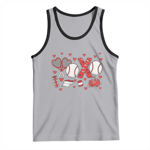 Cute XOXO Tennis Player Tank Top Valentines Tennis Gift TS12 Athletic Heather Black Print Your Wear