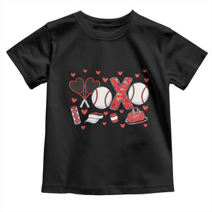 Cute XOXO Tennis Player Toddler T Shirt Valentines Tennis Gift TS12 Black Print Your Wear
