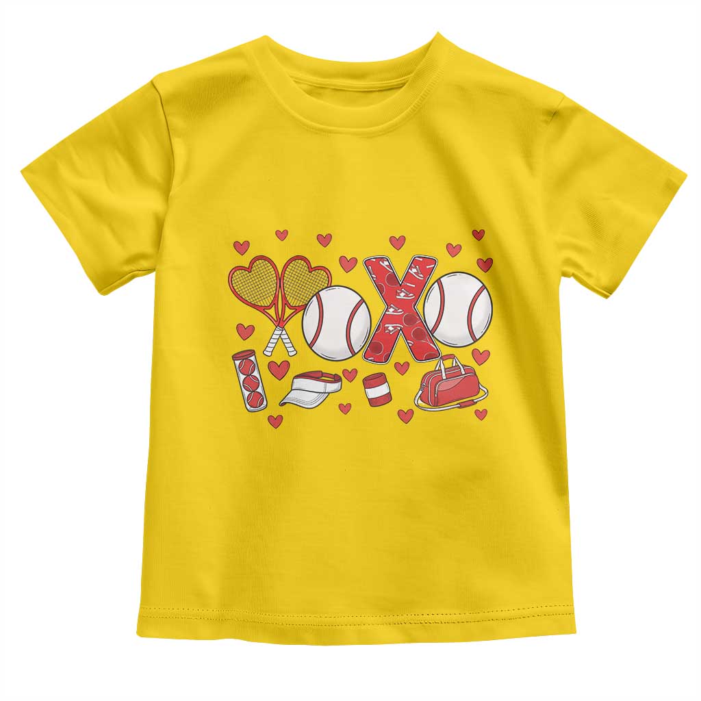 Cute XOXO Tennis Player Toddler T Shirt Valentines Tennis Gift TS12 Daisy Print Your Wear