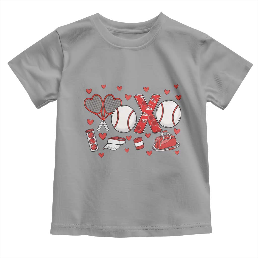 Cute XOXO Tennis Player Toddler T Shirt Valentines Tennis Gift TS12 Sport Gray Print Your Wear