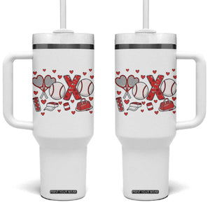 Cute XOXO Tennis Player Tumbler With Handle Valentines Tennis Gift TS12 One Size: 40 oz White Print Your Wear