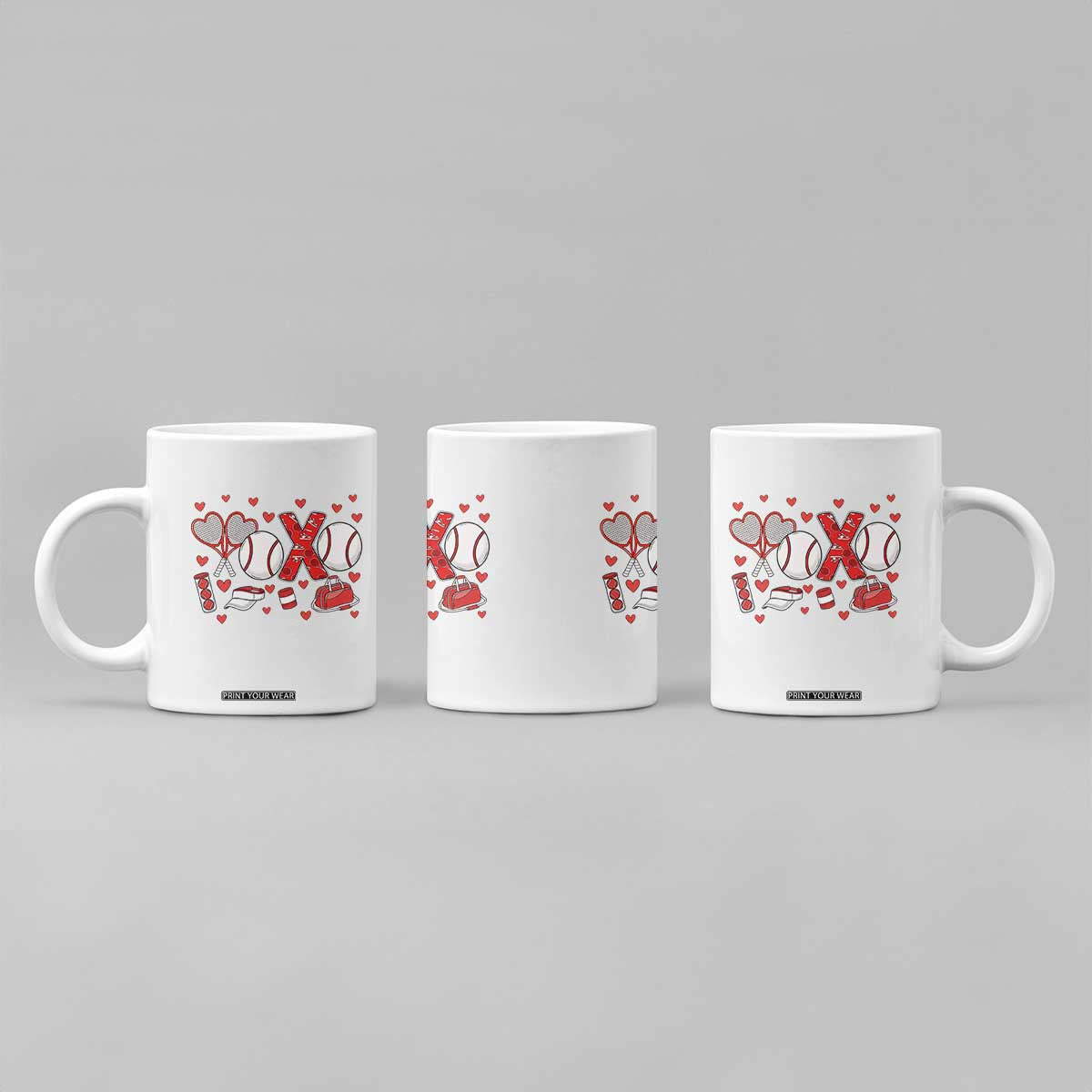 Cute XOXO Tennis Player Coffee Mug Valentines Tennis Gift TS12 Print Your Wear