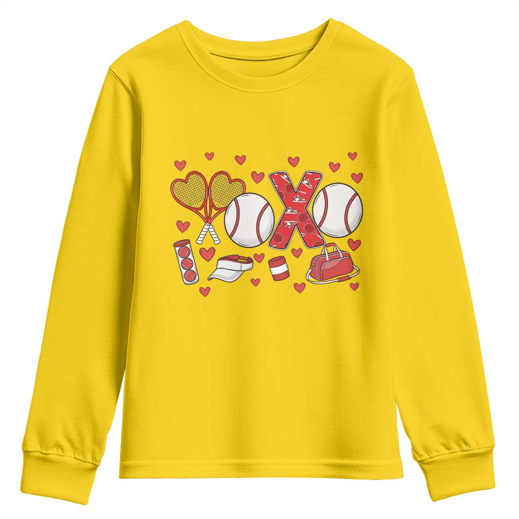 Cute XOXO Tennis Player Youth Sweatshirt Valentines Tennis Gift TS12 Daisy Print Your Wear