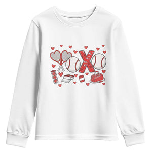Cute XOXO Tennis Player Youth Sweatshirt Valentines Tennis Gift TS12 White Print Your Wear