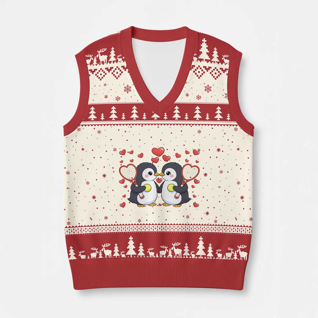 Cute XOXO Tennis Player V-Neck Knit Sweater Vest Valentines Day Gift TS12 Beige Red Print Your Wear