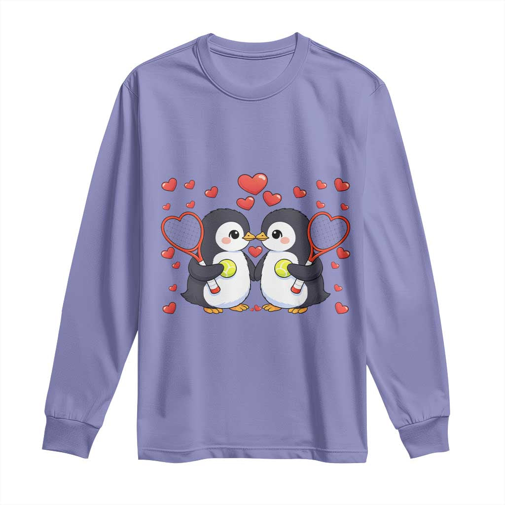 Cute XOXO Tennis Player Long Sleeve Shirt Valentines Day Gift TS12 Violet Print Your Wear