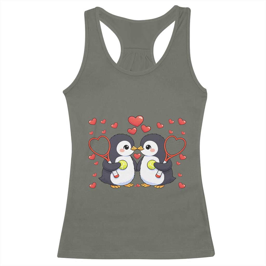 Cute XOXO Tennis Player Racerback Tank Top Valentines Day Gift TS12 Military Green Print Your Wear