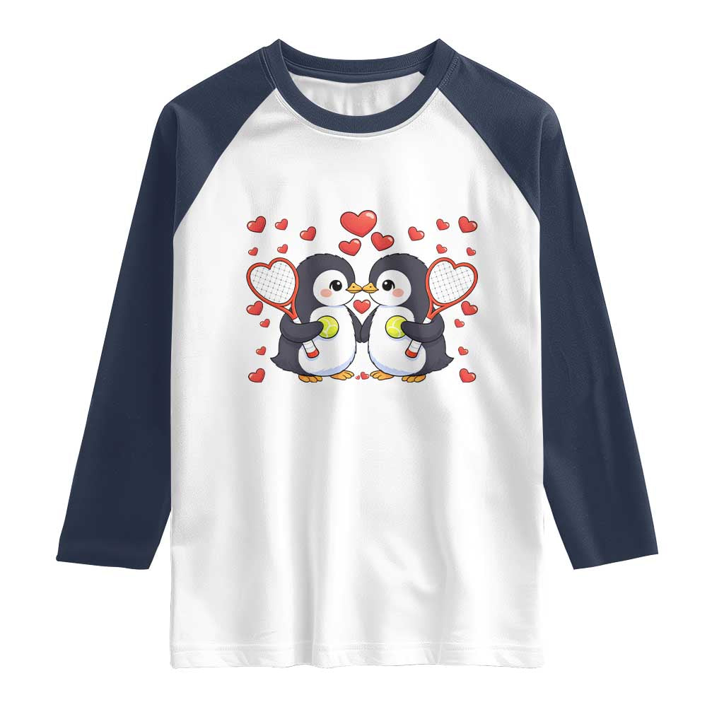 Cute XOXO Tennis Player Raglan Shirt Valentines Day Gift TS12 White Navy Print Your Wear