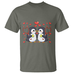 Cute XOXO Tennis Player T Shirt Valentines Day Gift TS12 Military Green Print Your Wear