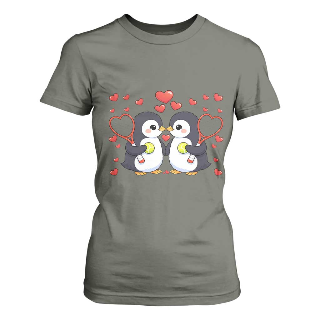 Cute XOXO Tennis Player T Shirt For Women Valentines Day Gift TS12 Military Green Print Your Wear