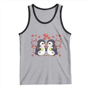 Cute XOXO Tennis Player Tank Top Valentines Day Gift TS12 Athletic Heather Black Print Your Wear