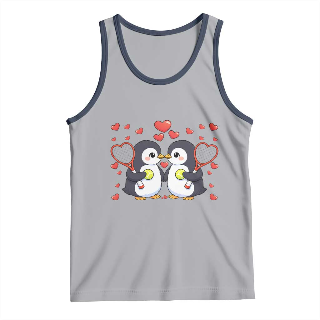 Cute XOXO Tennis Player Tank Top Valentines Day Gift TS12 Athletic Heather Navy Print Your Wear