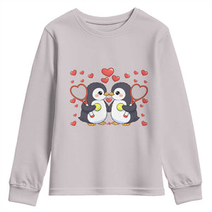 Cute XOXO Tennis Player Youth Sweatshirt Valentines Day Gift TS12 Ice Gray Print Your Wear