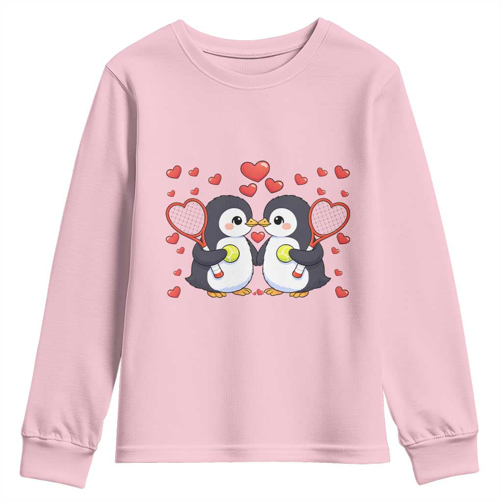 Cute XOXO Tennis Player Youth Sweatshirt Valentines Day Gift TS12 Light Pink Print Your Wear