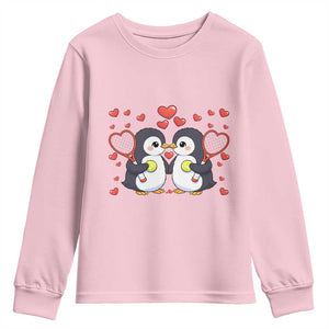 Cute XOXO Tennis Player Youth Sweatshirt Valentines Day Gift TS12 Light Pink Print Your Wear