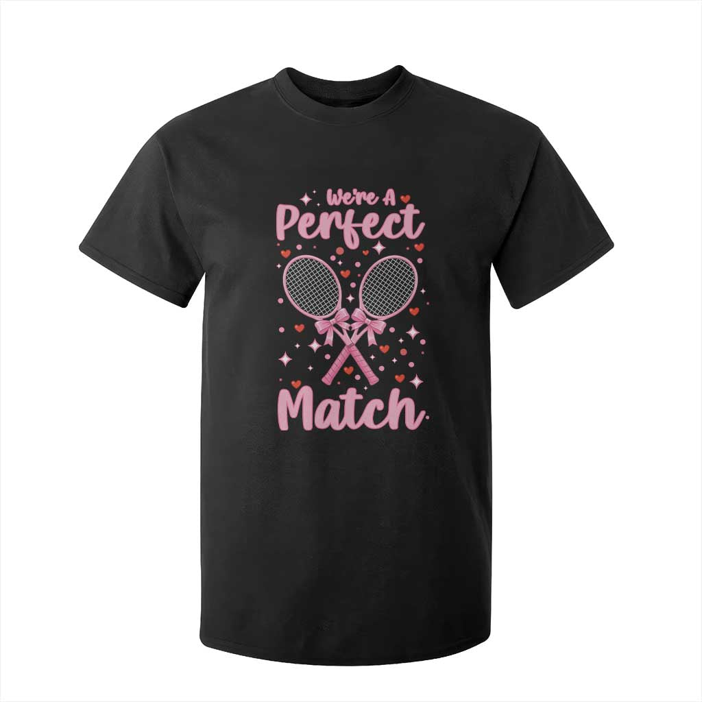 We Are A Perfect Match T Shirt For Kid Funny Tennis Valentines TS12 Black Print Your Wear