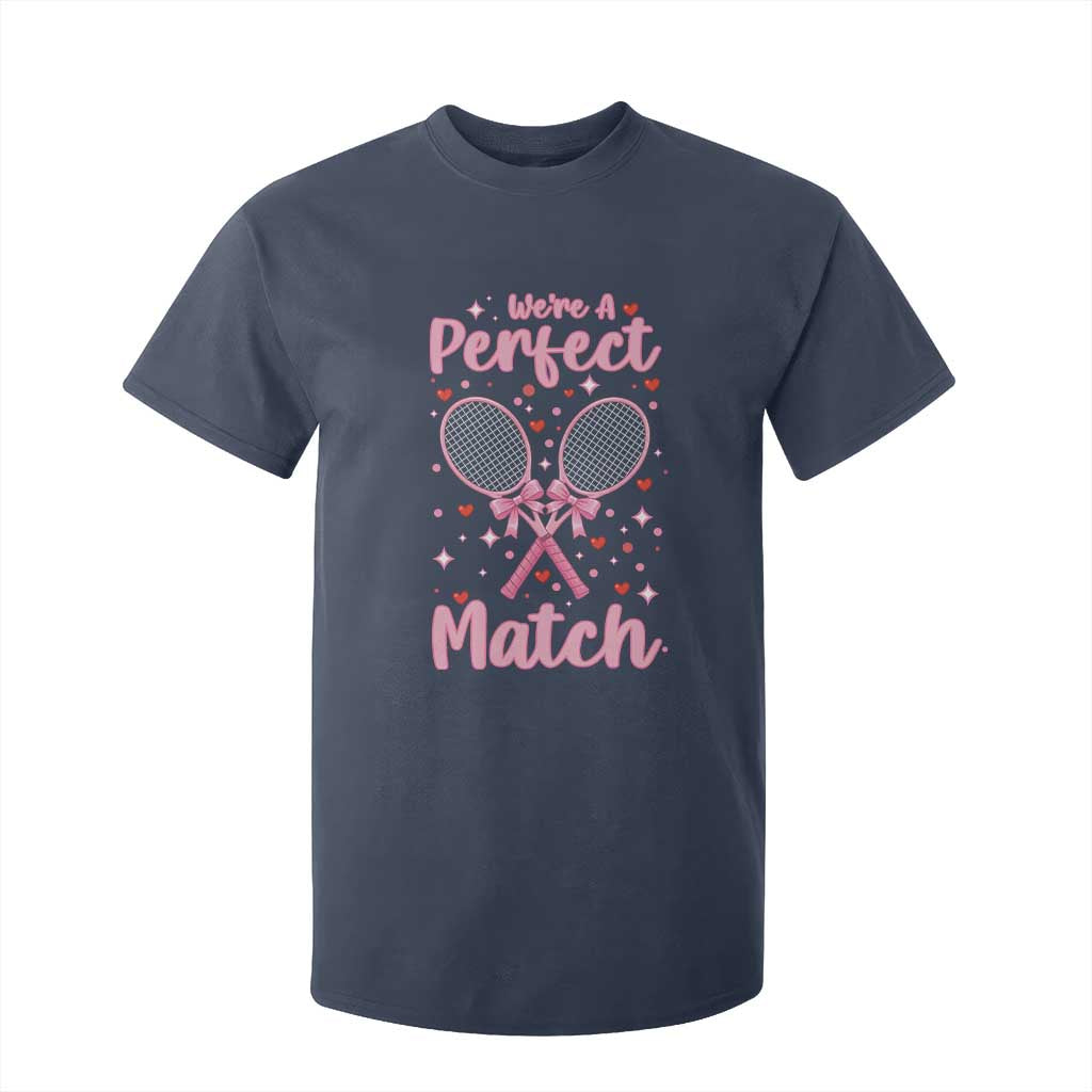 We Are A Perfect Match T Shirt For Kid Funny Tennis Valentines TS12 Navy Print Your Wear