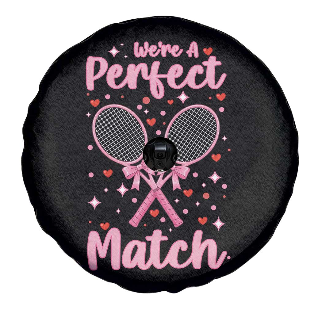 We Are A Perfect Match Spare Tire Cover Gift For Tennis Couple TS12 Print Your Wear