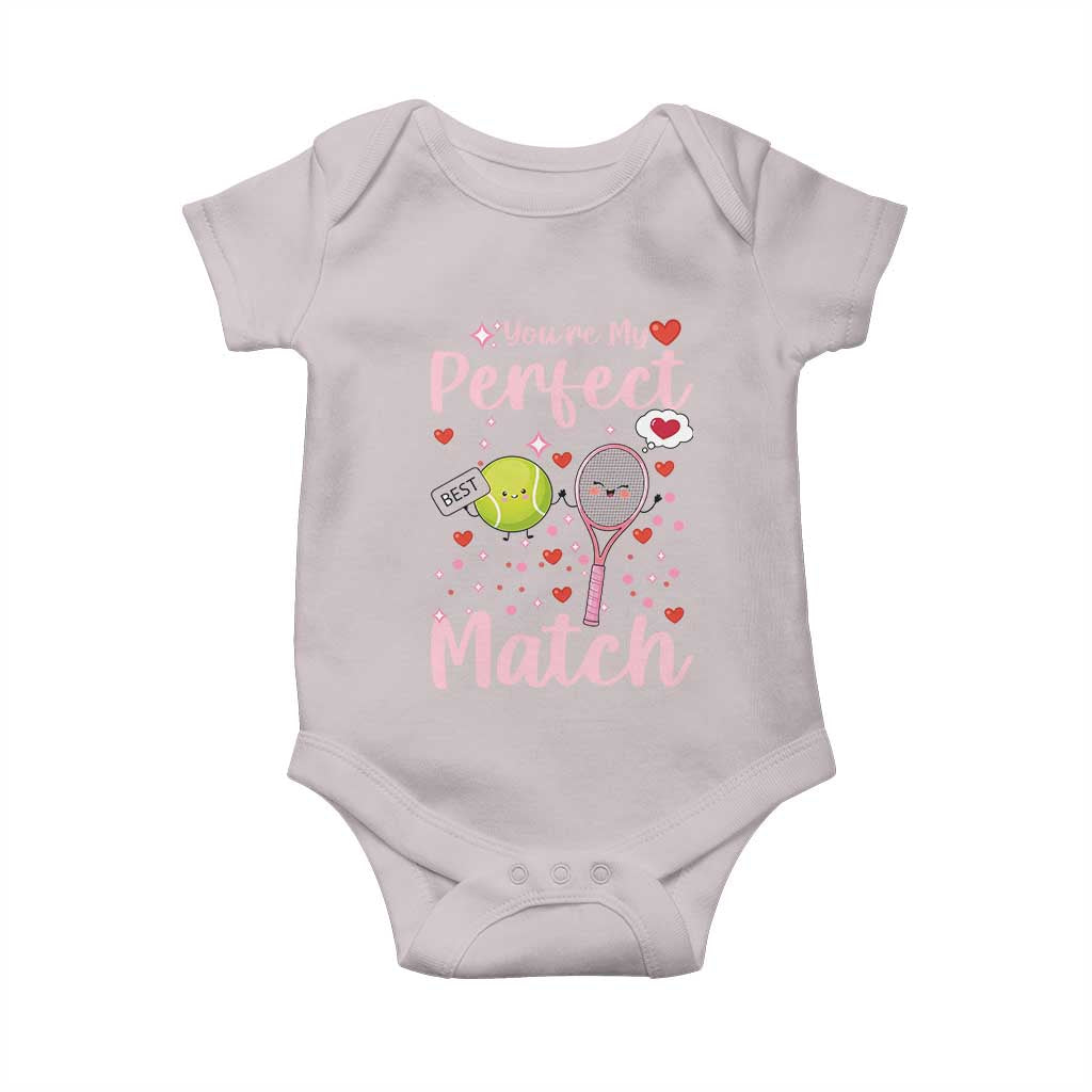 You Are My Perfect Match Baby Onesie Gift For Tennis Couple TS12 Ice Gray Print Your Wear