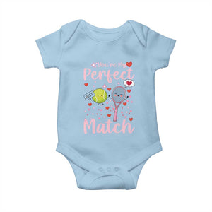 You Are My Perfect Match Baby Onesie Gift For Tennis Couple TS12 Light Blue Print Your Wear
