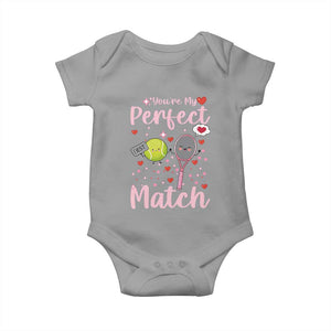You Are My Perfect Match Baby Onesie Gift For Tennis Couple TS12 Sport Gray Print Your Wear
