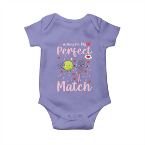 You Are My Perfect Match Baby Onesie Gift For Tennis Couple TS12 Violet Print Your Wear
