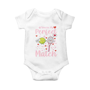 You Are My Perfect Match Baby Onesie Gift For Tennis Couple TS12 White Print Your Wear
