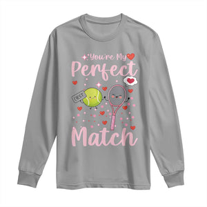 You Are My Perfect Match Long Sleeve Shirt Gift For Tennis Couple TS12 Sport Gray Print Your Wear