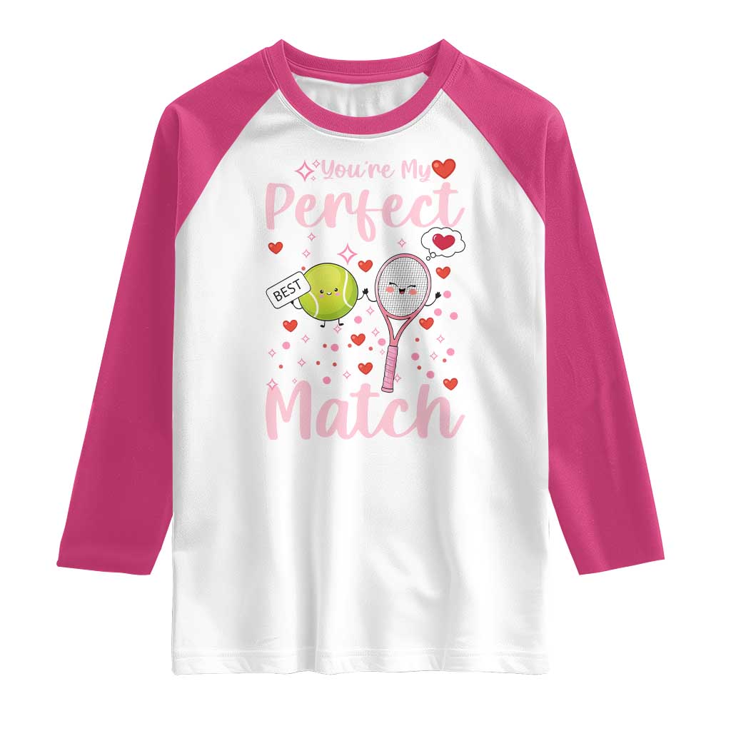 You Are My Perfect Match Raglan Shirt Gift For Tennis Couple TS12 White Heliconia Print Your Wear
