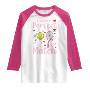 You Are My Perfect Match Raglan Shirt Gift For Tennis Couple TS12 White Heliconia Print Your Wear