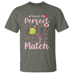 You Are My Perfect Match T Shirt Gift For Tennis Couple TS12 Military Green Print Your Wear