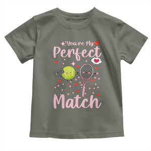 You Are My Perfect Match Toddler T Shirt Gift For Tennis Couple TS12 Military Green Print Your Wear