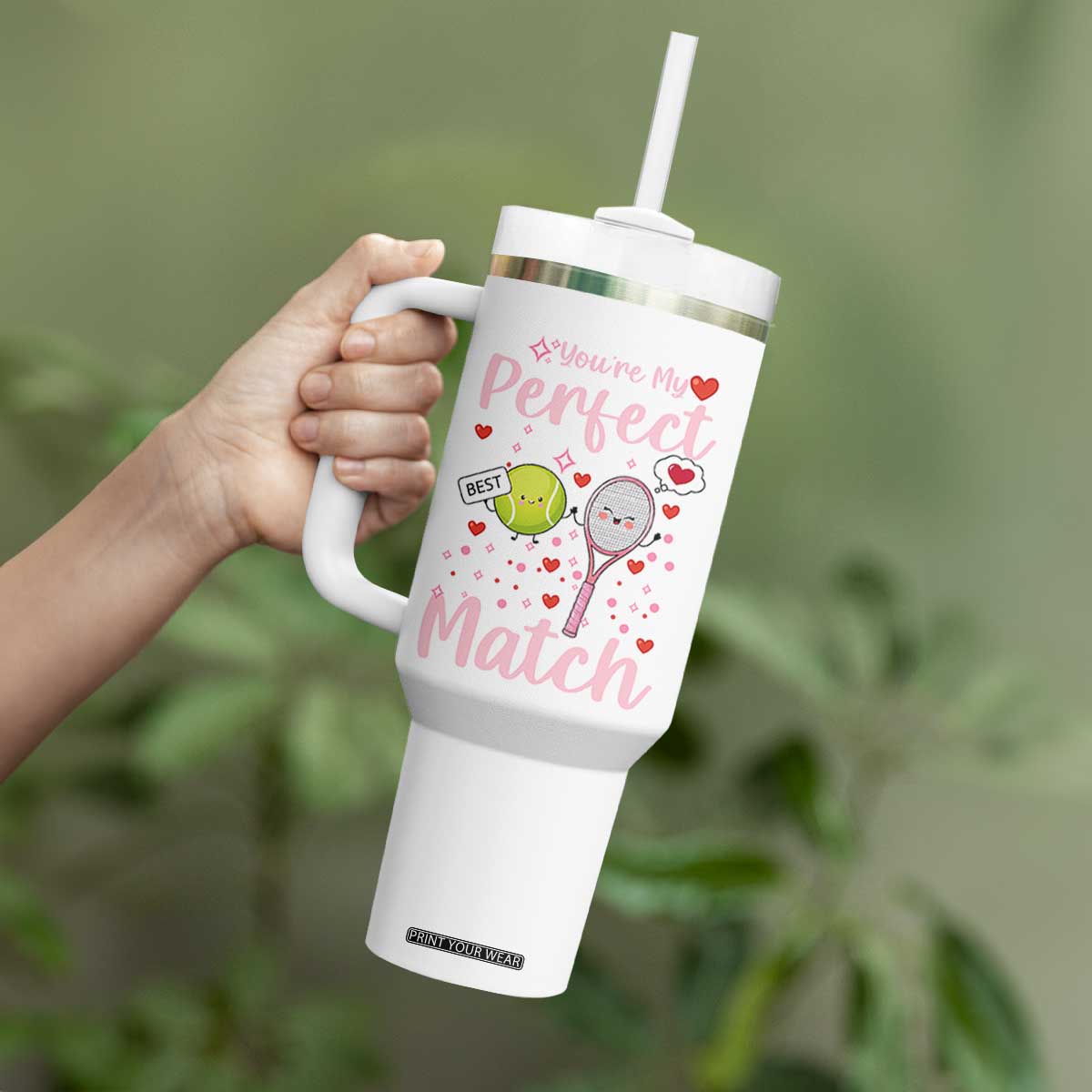 You Are My Perfect Match Tumbler With Handle Gift For Tennis Couple TS12 Print Your Wear