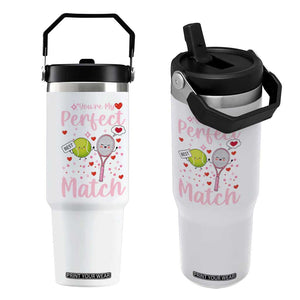 You Are My Perfect Match Flip Straw Tumbler Gift For Tennis Couple TS12 One Size: 30 oz White Print Your Wear