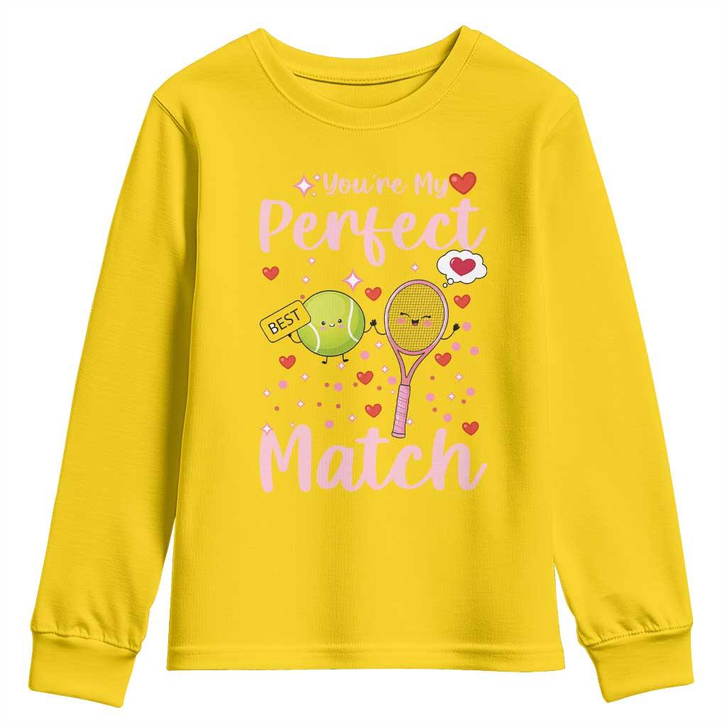You Are My Perfect Match Youth Sweatshirt Gift For Tennis Couple TS12 Daisy Print Your Wear