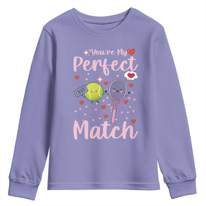 You Are My Perfect Match Youth Sweatshirt Gift For Tennis Couple TS12 Violet Print Your Wear