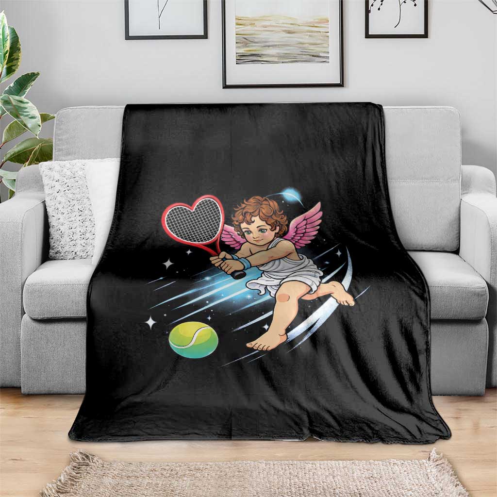 Funny Cupid Tennis Player Throw Blanket Valentines Day Gift TS12 Print Your Wear
