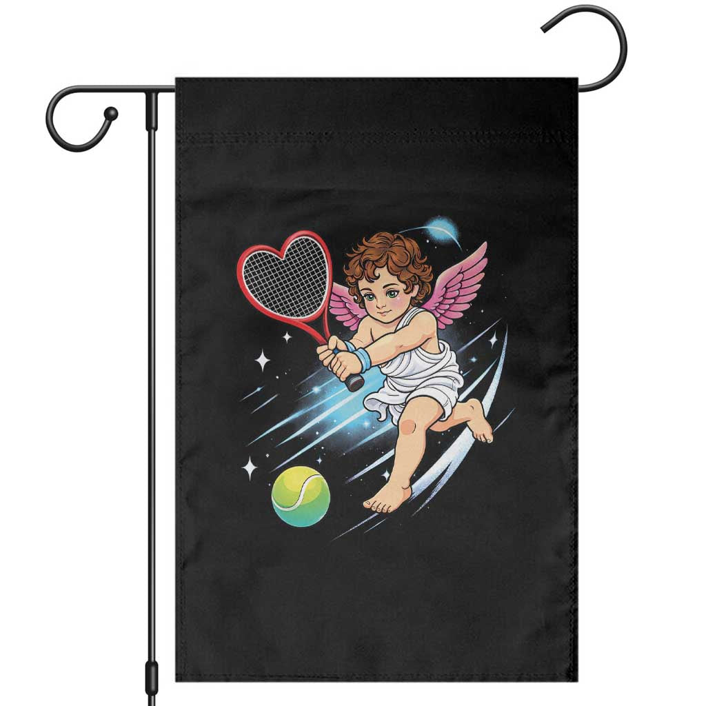 Funny Cupid Tennis Player Garden Flag Valentines Day Gift TS12 Black Print Your Wear