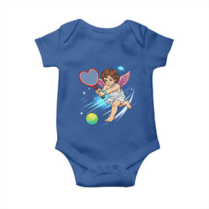 Funny Cupid Tennis Player Baby Onesie Valentines Day Gift TS12 Royal Blue Print Your Wear