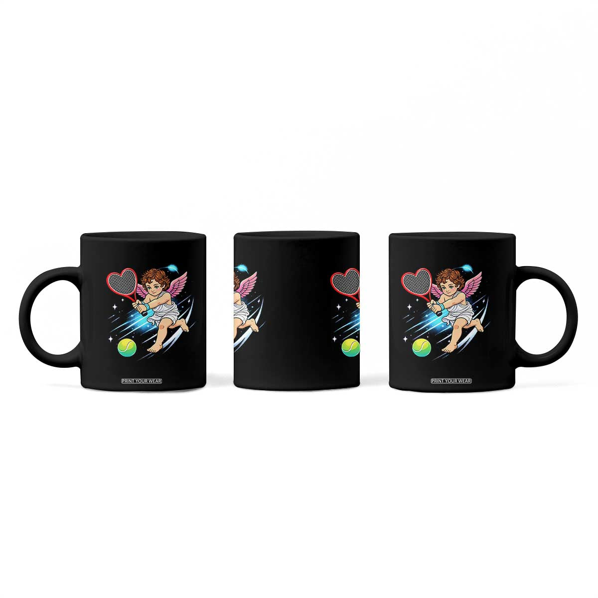Funny Cupid Tennis Player Coffee Mug Valentines Day Gift TS12 Print Your Wear