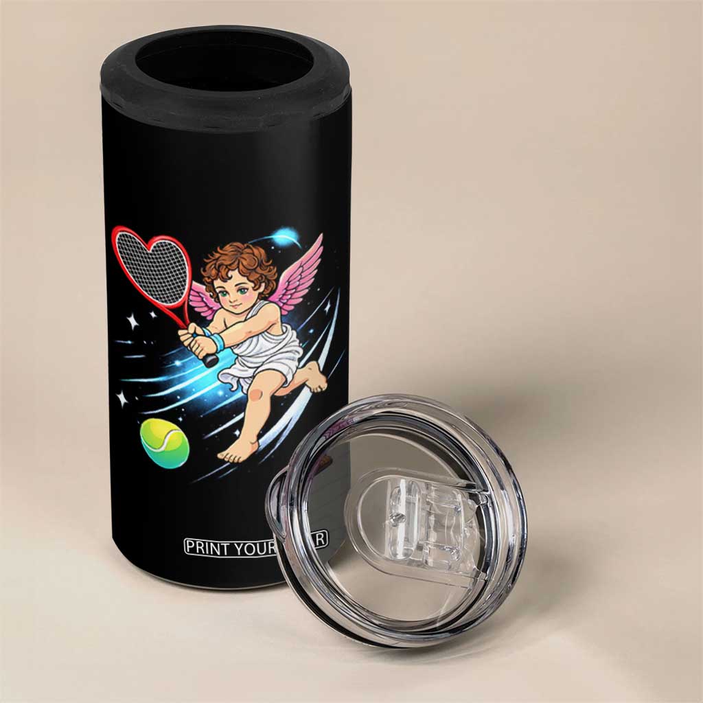 Funny Cupid Tennis Player 4 in 1 Can Cooler Tumbler Valentines Day Gift TS12 Print Your Wear