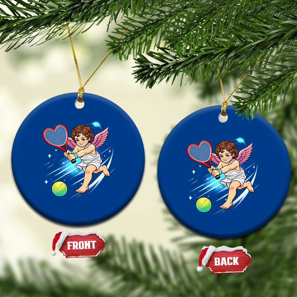 Funny Cupid Tennis Player Ceramic Ornament Valentines Day Gift TS12 1pc Blue Print Your Wear