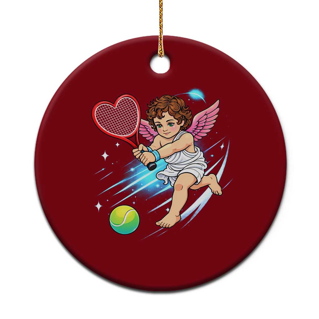Funny Cupid Tennis Player Ceramic Ornament Valentines Day Gift TS12 1pc Red Print Your Wear