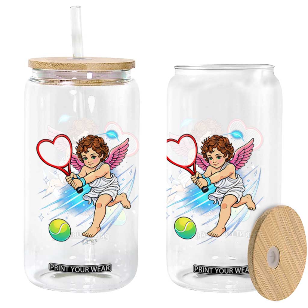 Funny Cupid Tennis Player Glass Can Valentines Day Gift TS12 Print Your Wear
