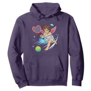 Funny Cupid Tennis Player Hoodie Valentines Day Gift TS12 Purple Print Your Wear