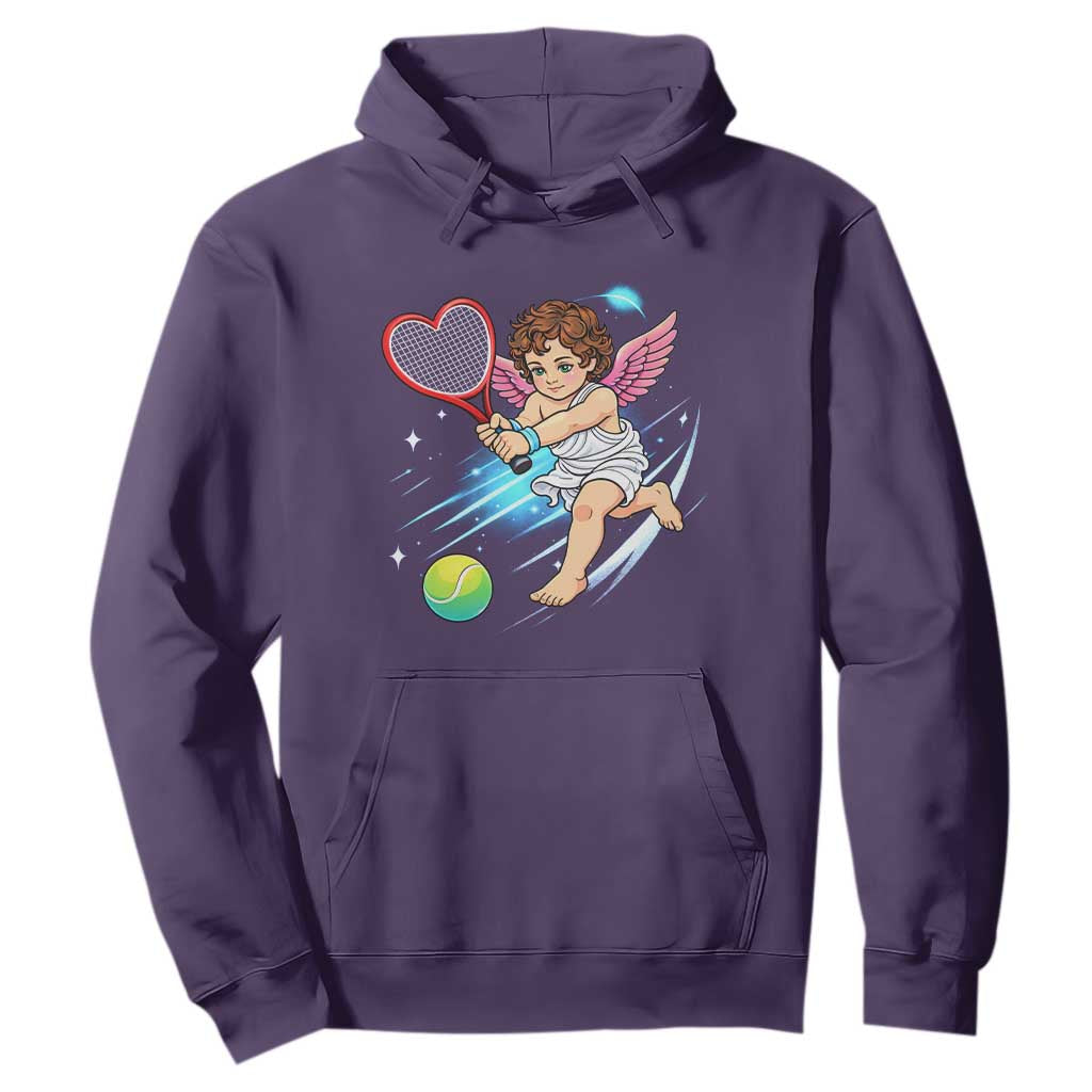 Funny Cupid Tennis Player Hoodie Valentines Day Gift - Print Your Wear